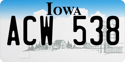 IA license plate ACW538