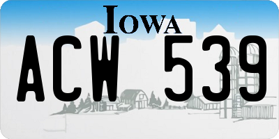 IA license plate ACW539