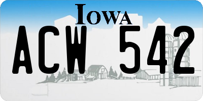 IA license plate ACW542