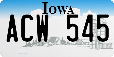 IA license plate ACW545