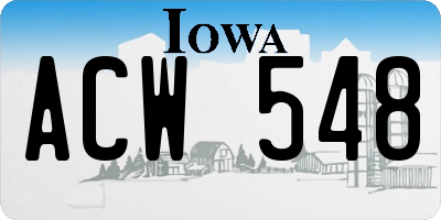 IA license plate ACW548