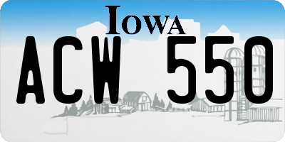 IA license plate ACW550