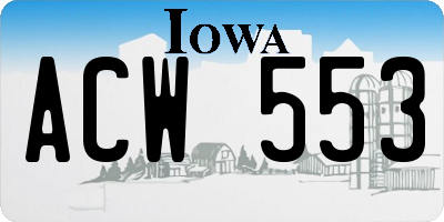 IA license plate ACW553