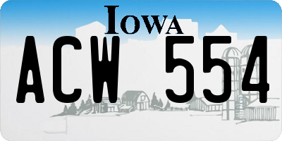 IA license plate ACW554