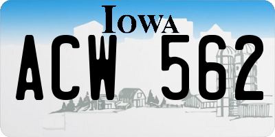 IA license plate ACW562