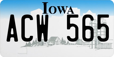IA license plate ACW565