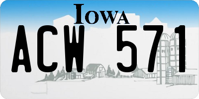 IA license plate ACW571