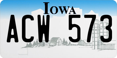 IA license plate ACW573