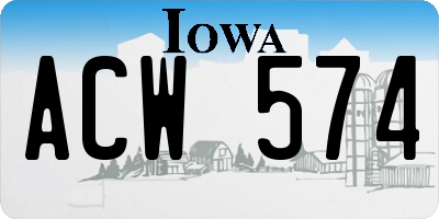 IA license plate ACW574