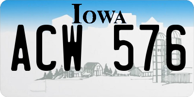 IA license plate ACW576