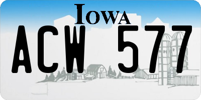 IA license plate ACW577