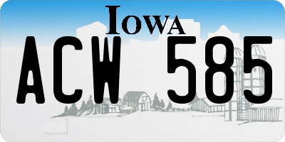 IA license plate ACW585