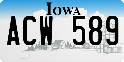IA license plate ACW589