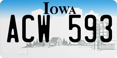 IA license plate ACW593