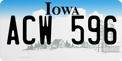 IA license plate ACW596