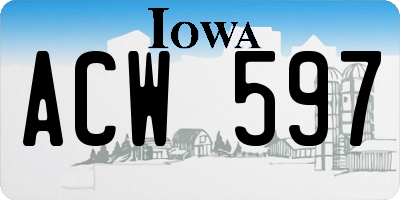 IA license plate ACW597