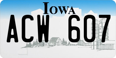 IA license plate ACW607