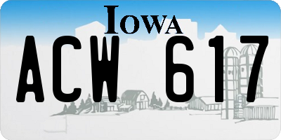 IA license plate ACW617