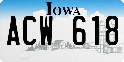 IA license plate ACW618