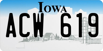 IA license plate ACW619