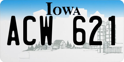IA license plate ACW621