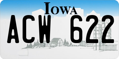 IA license plate ACW622