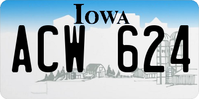 IA license plate ACW624