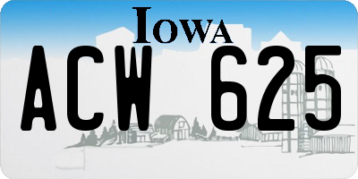 IA license plate ACW625