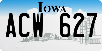 IA license plate ACW627