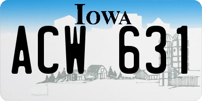 IA license plate ACW631