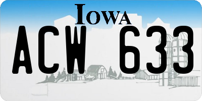 IA license plate ACW633