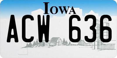 IA license plate ACW636