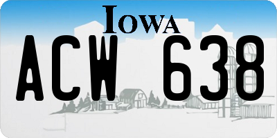 IA license plate ACW638