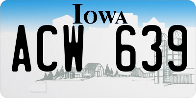 IA license plate ACW639
