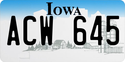 IA license plate ACW645