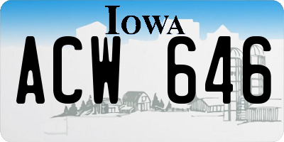 IA license plate ACW646