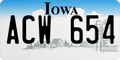 IA license plate ACW654