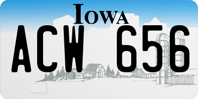 IA license plate ACW656