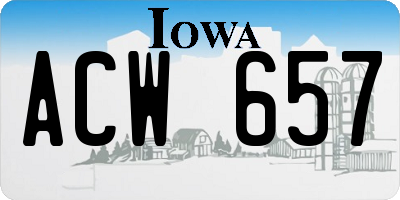 IA license plate ACW657