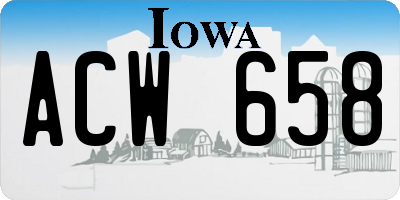 IA license plate ACW658
