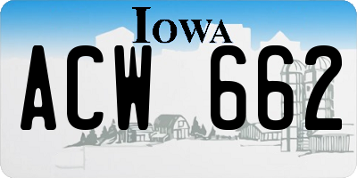 IA license plate ACW662