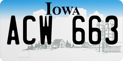 IA license plate ACW663