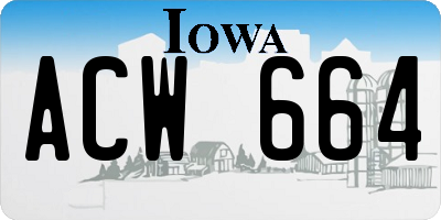 IA license plate ACW664