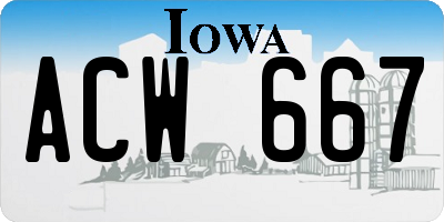 IA license plate ACW667