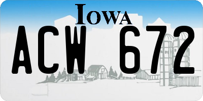 IA license plate ACW672