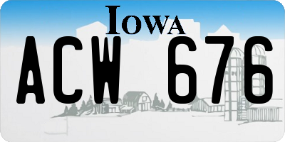 IA license plate ACW676