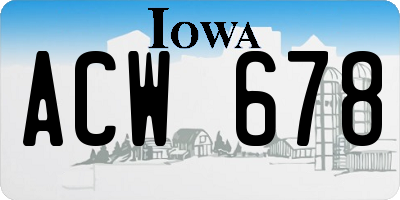 IA license plate ACW678