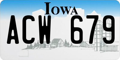 IA license plate ACW679