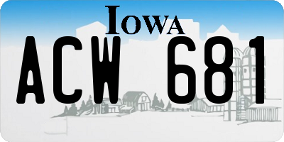 IA license plate ACW681