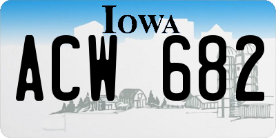 IA license plate ACW682